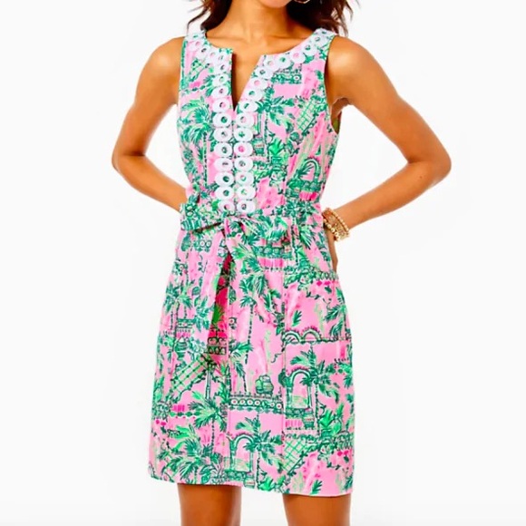 Lilly Pulitzer Gulianna Stretch Cotton Shift Dress Sz 0 - Picture 1 of 15
